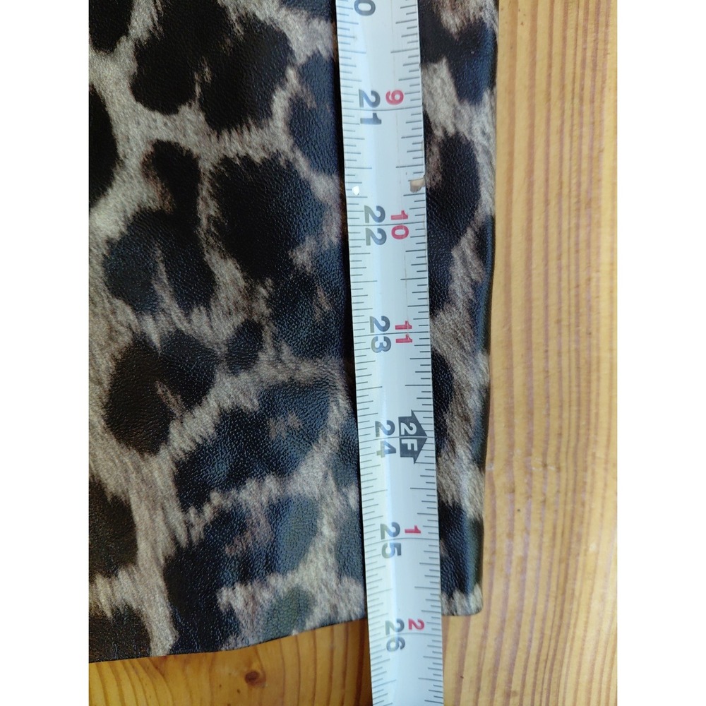 Jessica London Leather Jacket 18W Animal Print Women's Plus Full Zip Mobwife 90s - Picture 8 of 11
